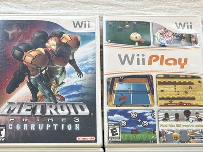 Nintendo Wii games Metroid and Wii Play