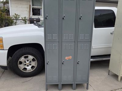 Gray Steel 6-Door Locker Unit - Industrial Storage Cabinet