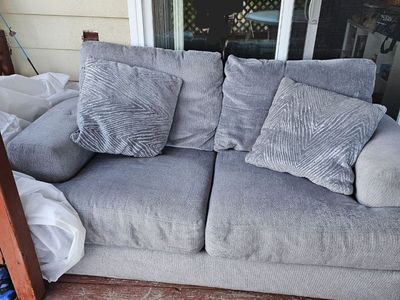 Gray Fabric Loveseat Sofa