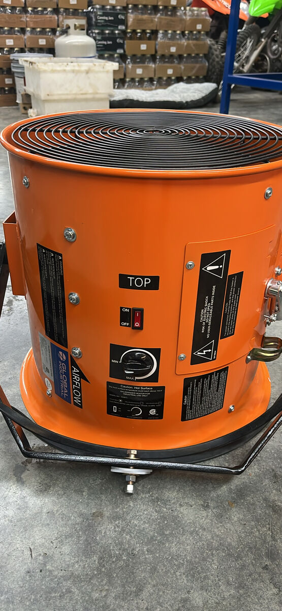 Heavy-duty Global Industrial Electric Salamander Heater.
