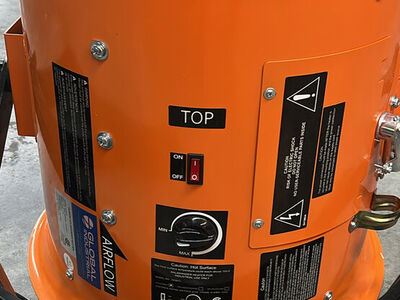 Heavy-duty Global Industrial Electric Salamander Heater.