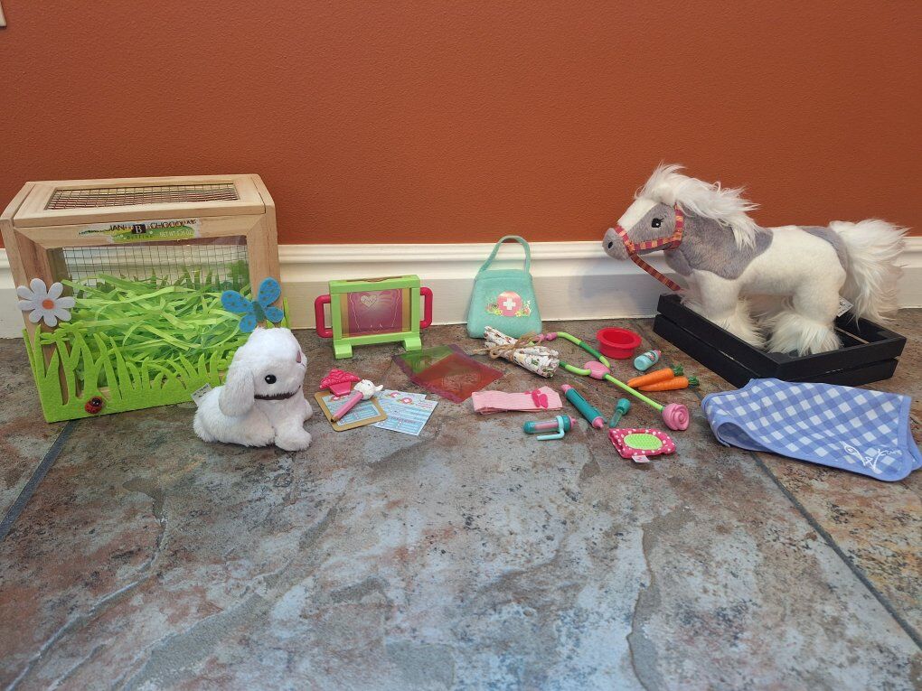 American Girl Doll Veternarian Set w/ Pony & Bunny