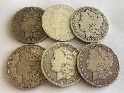 Morgans 1881s, 1884p, 1899o, 2-1901o, 1921p
