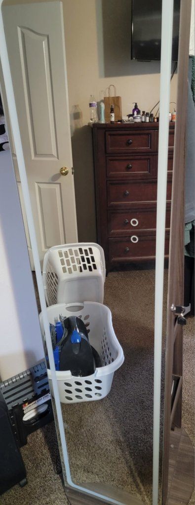 Wooden Jewelry Armoire with Full-Length Mirror and Storage Lockable Standing Cabinet