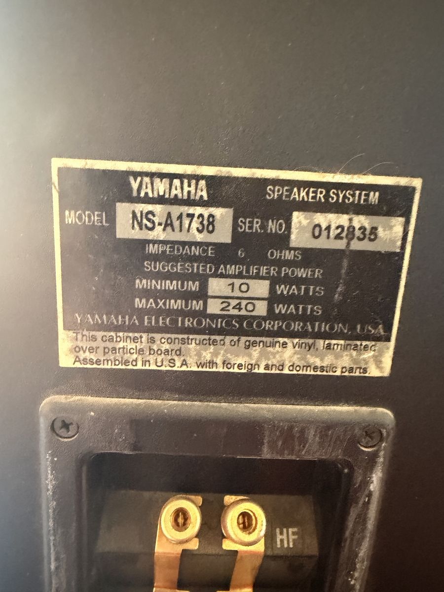 Yamaha NS-A1738 Floor-Standing Speakers - 240W Max Power, 6 Ohms Impedance