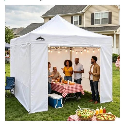 10x10 pop up canopy tent w/ weights and portable roller bag. New