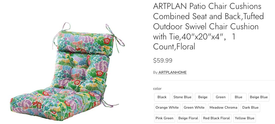 NEW--OUTDOOR CHAIR CUSHIONS