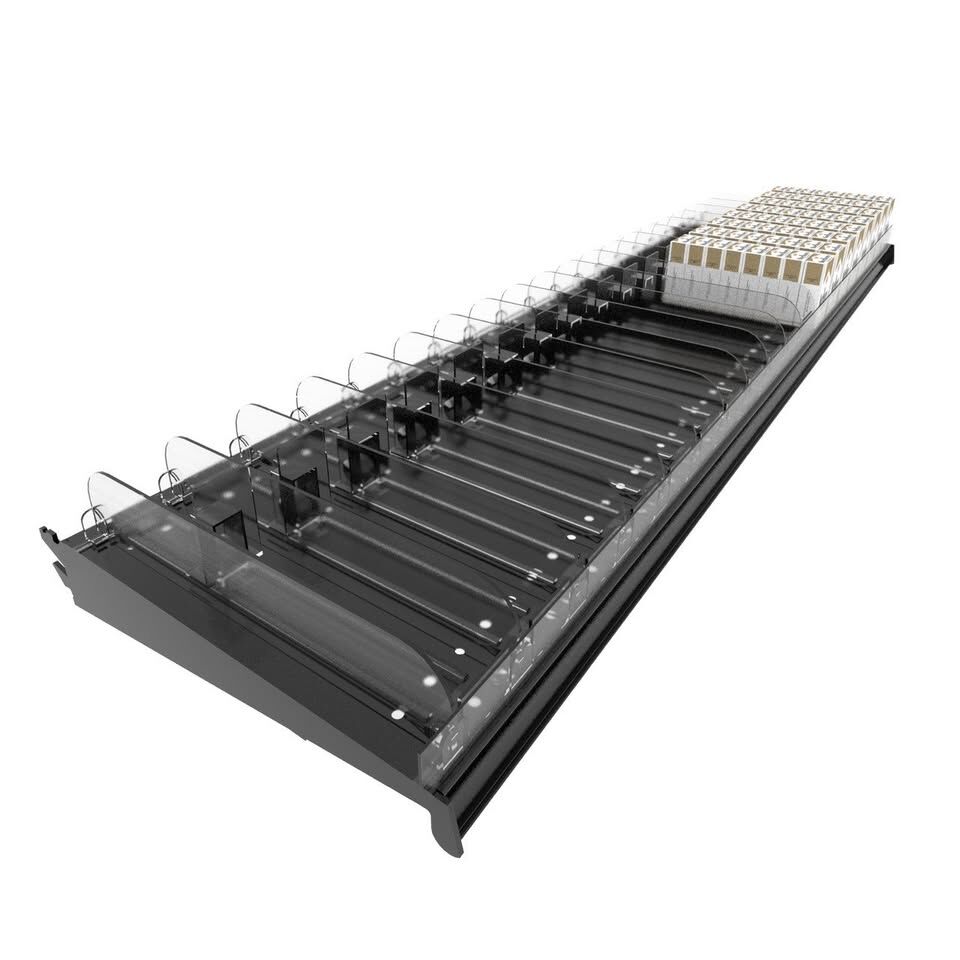Black Pushback Spring Loaded Shelf
