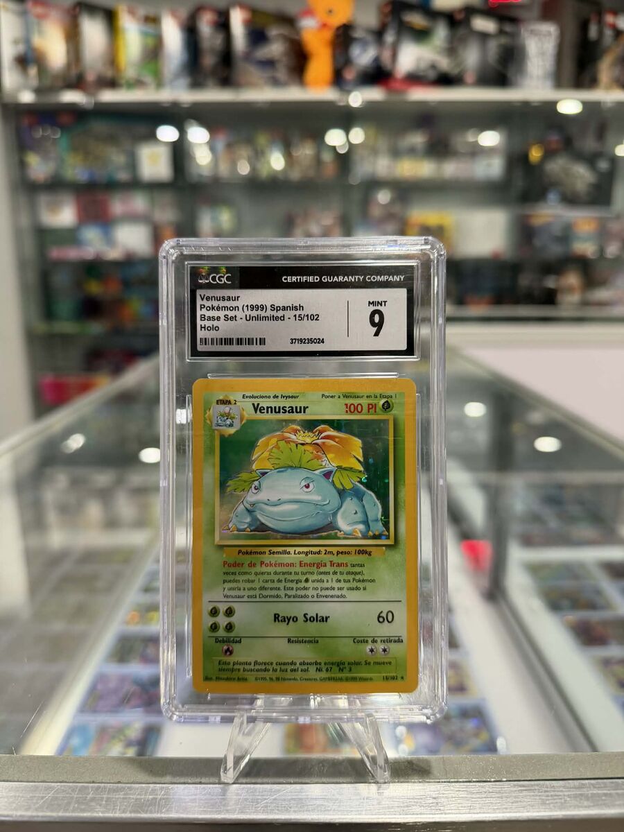 (Spanish ) 1999 Pokemon Base Set Venusaur Holo #15 CGC 9