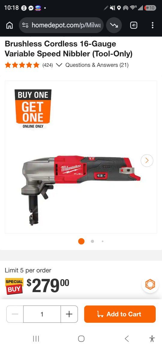 Milwaukee FUEL M12 Brushless Cordless 16-Gauge Variable Speed Nibbler (Tool-Only)