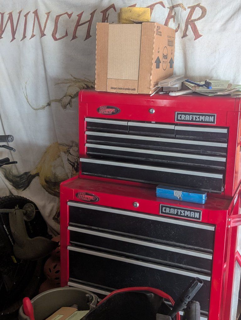 Craftsman Red Ball Bearing 5-Drawer Tool Chest with Assorted Tools - Sockets, Wrenches, Drills & More