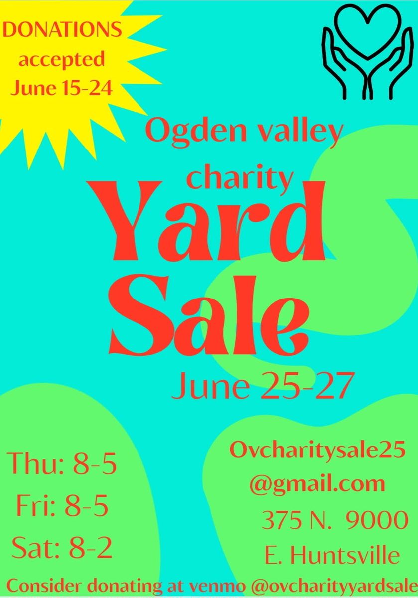 28th ANNUAL CHARITY YARD SALE IN OGDEN VALLEY