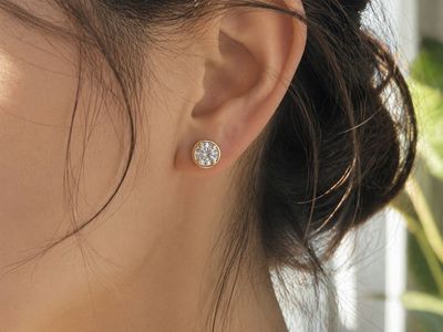 2.6 CTW Round Diamond Bezel Stud Earrings