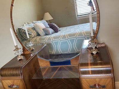 1930's Antique Waterfall Art Deco Bedroom Set