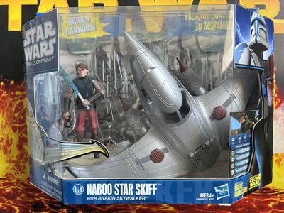 Star Wars Clone Wars Naboo Star Skiff with Anakin