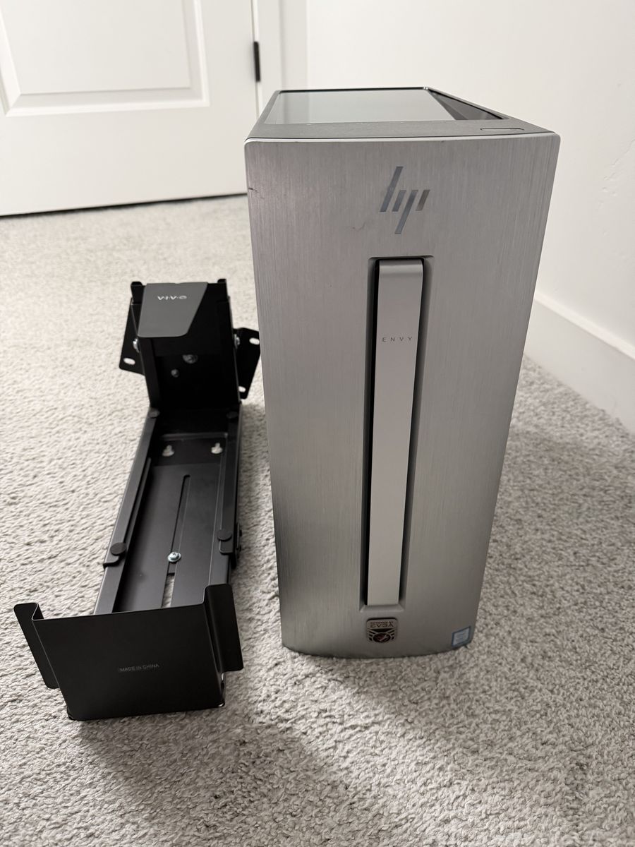 HP Envy Desktop PC Tower with VIVO Under Desk Computer Mount