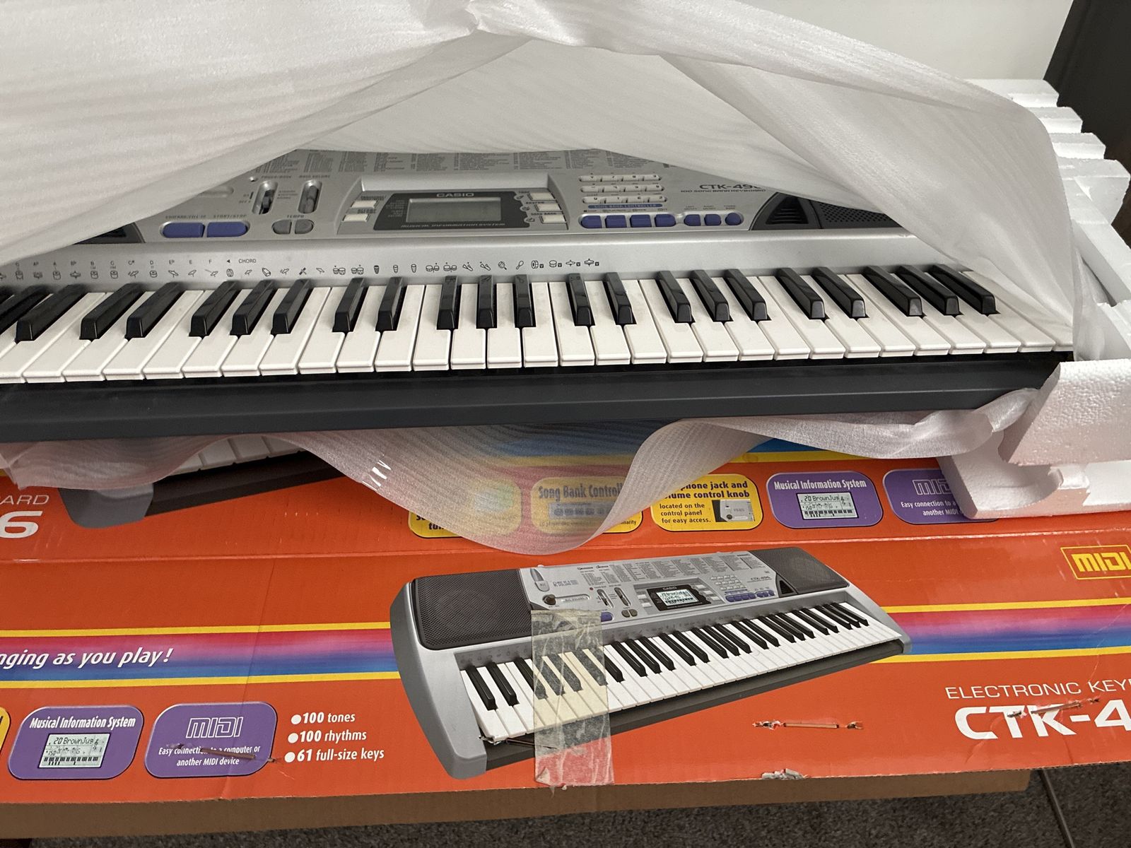 Casio CTK-491 61 Full-Size Key Electronic Keyboard with MIDI & Song Bank Control