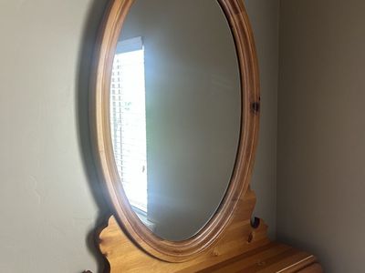 Wooden Dresser Top Vanity Mirror with 2 Drawers - 38" W x 35.25" H x 10" D