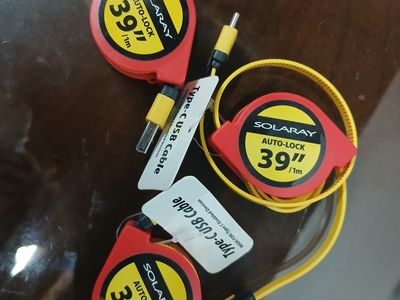 Solaray Auto-Lock Type-C USB Cable, 39" / 1m Retractable Charger (4 available)