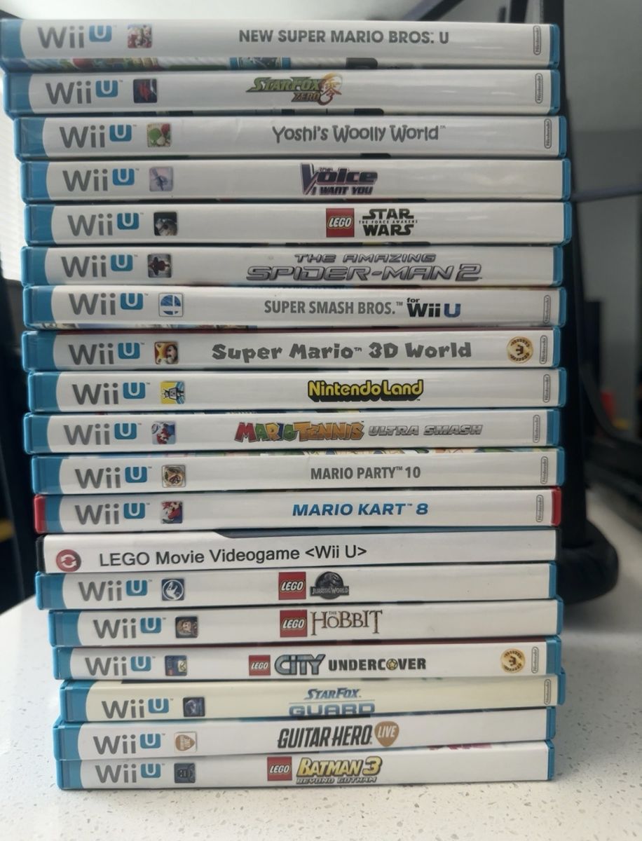 Nintendo Wii U Game Lot (19 Games) - Mario Kart 8, Smash Bros, Yoshi's Woolly World, LEGO & More
