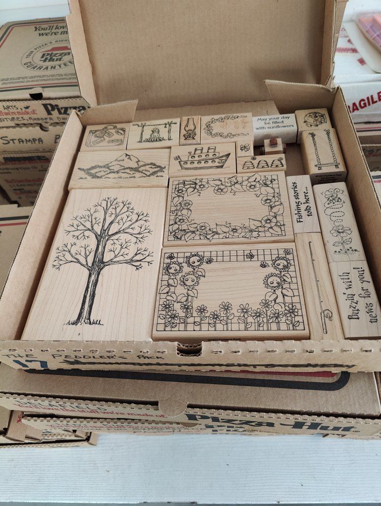Box #17, New, old stock rubber stamps, designed mainly for people that like to make their own greeting cards.
