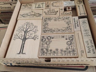 Box #17, New, old stock rubber stamps, designed mainly for people that like to make their own greeting cards.