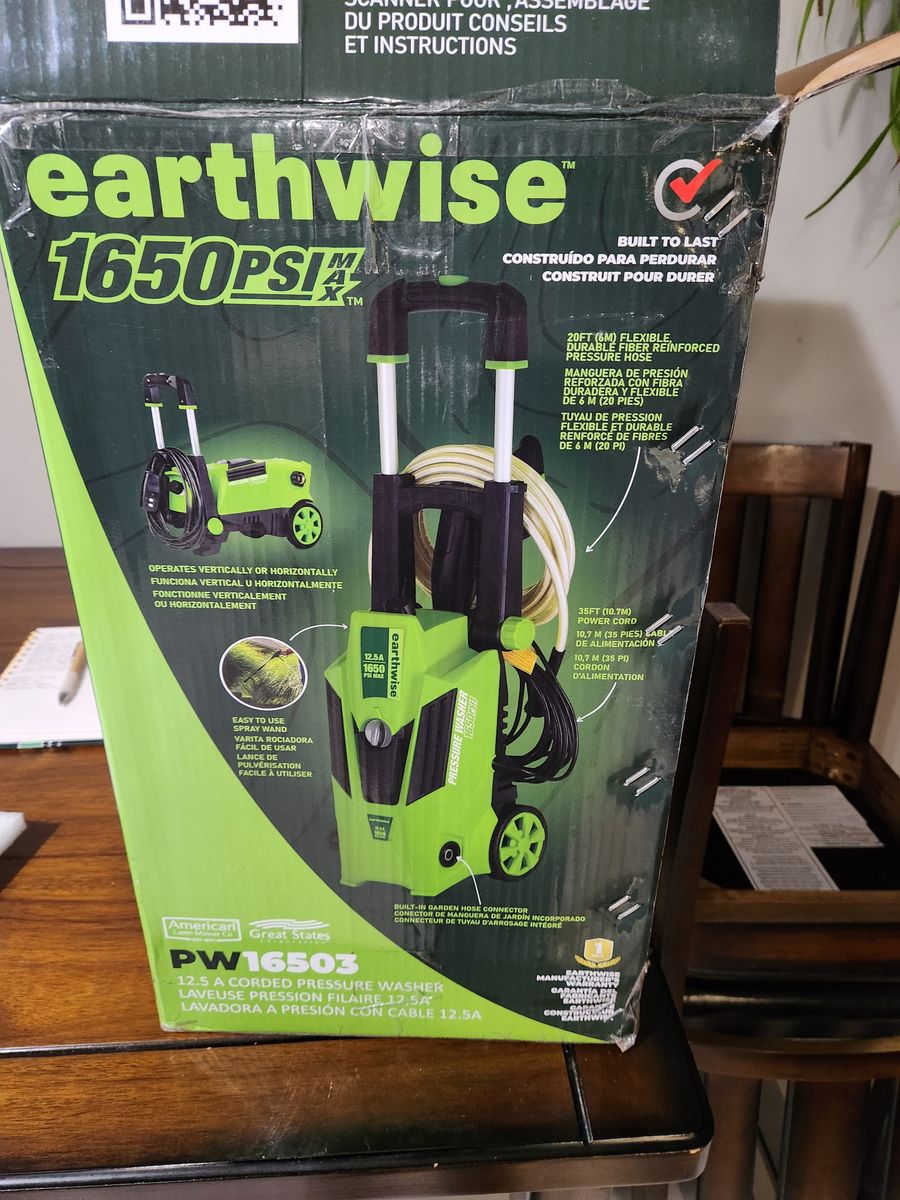 Earthwise 1650 PSI Electric Pressure Washer PW16503 - New In Box