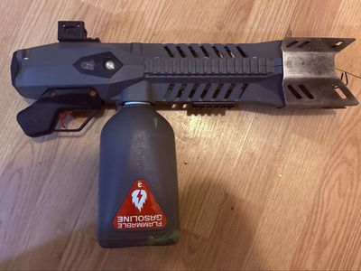 X-Products XM42 Flamethrower - Unleaded 85 Gasoline, 25-30ft Range, Picatinny Rail Optional Attachment