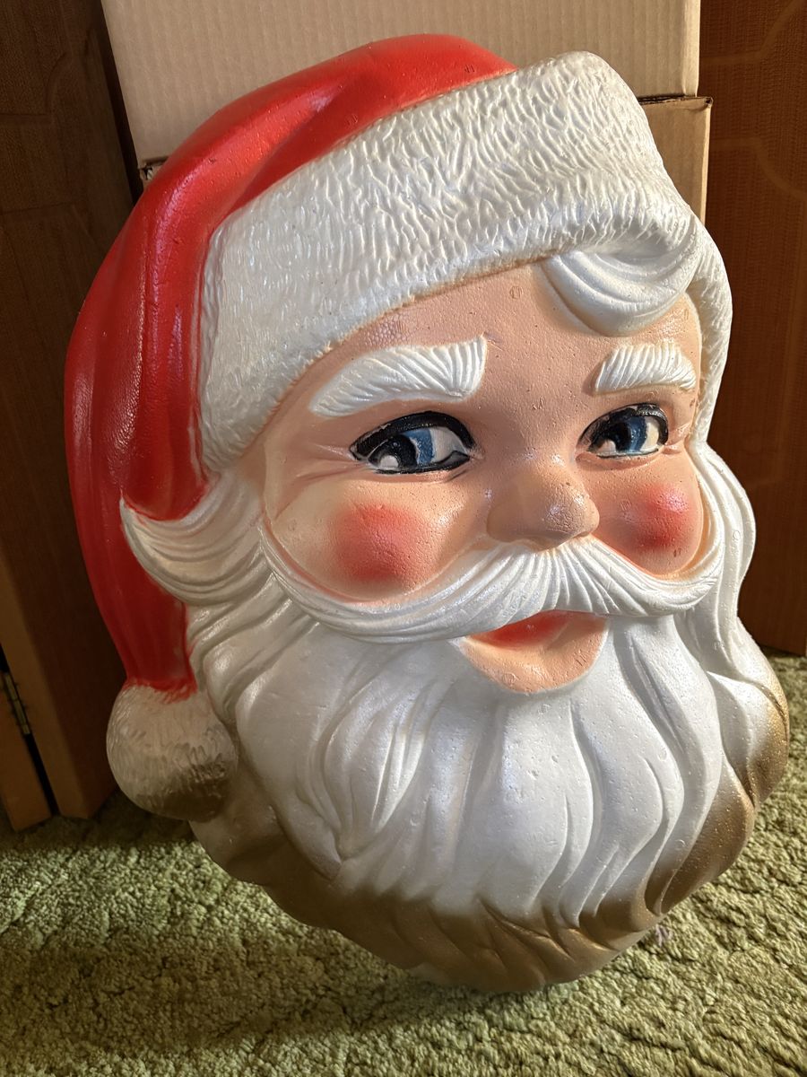 Large vintage Santa Claus foam wall hanging