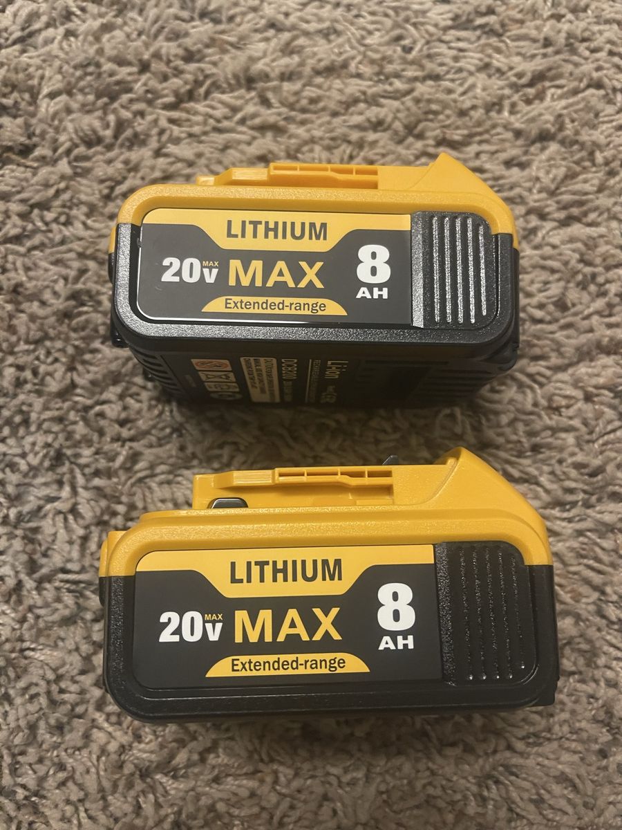 DEWALT 20V MAX 8Ah Lithium-Ion Extended-Range Battery Pack (2-Pack)