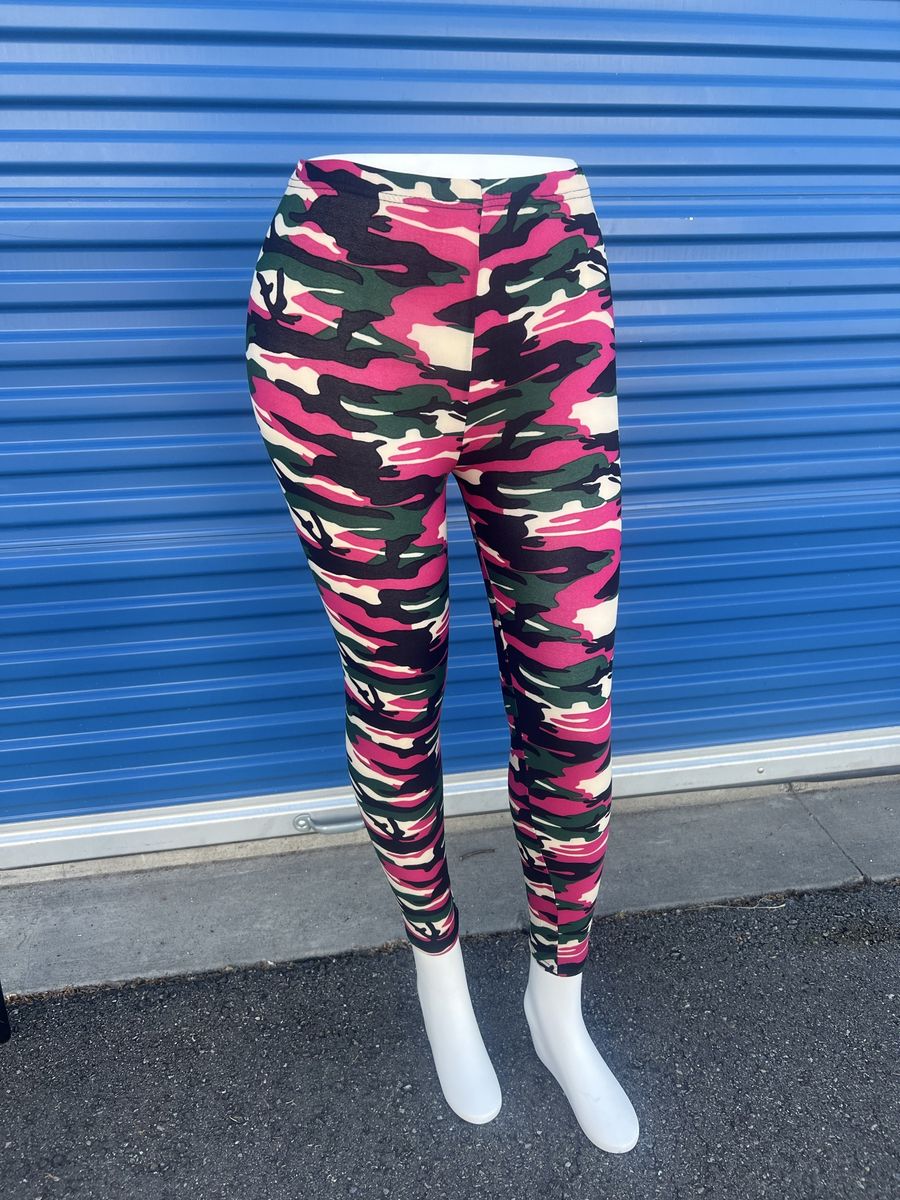 New Multicolors Camo Leggings - One Size Cotton Spandex Blend