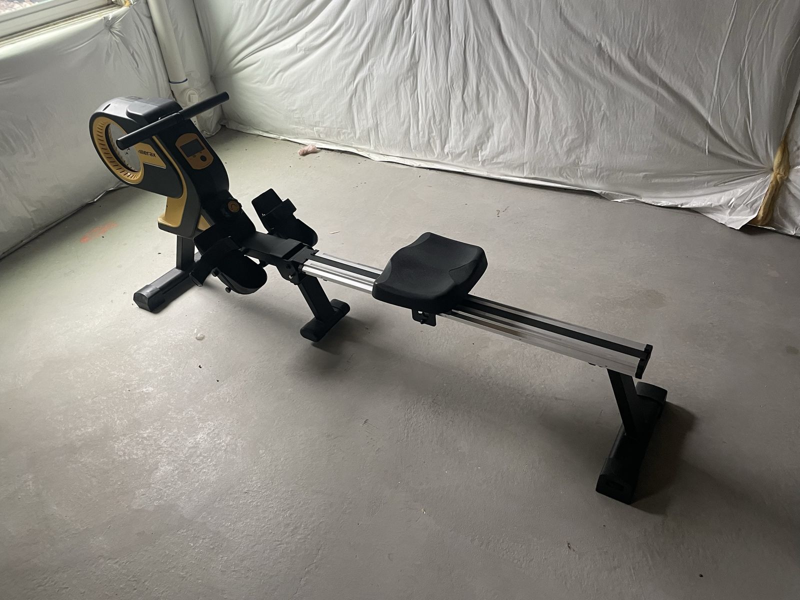 Merax Magnetic Rowing Machine - Black/Gold, Foldable, Quiet Home Gym Exercise Equipment