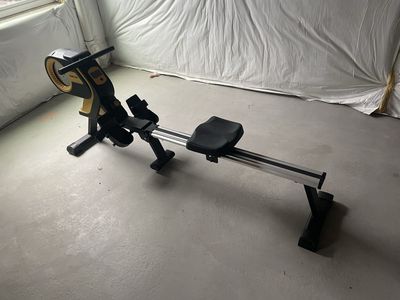 Merax Magnetic Rowing Machine - Black/Gold, Foldable, Quiet Home Gym Exercise Equipment