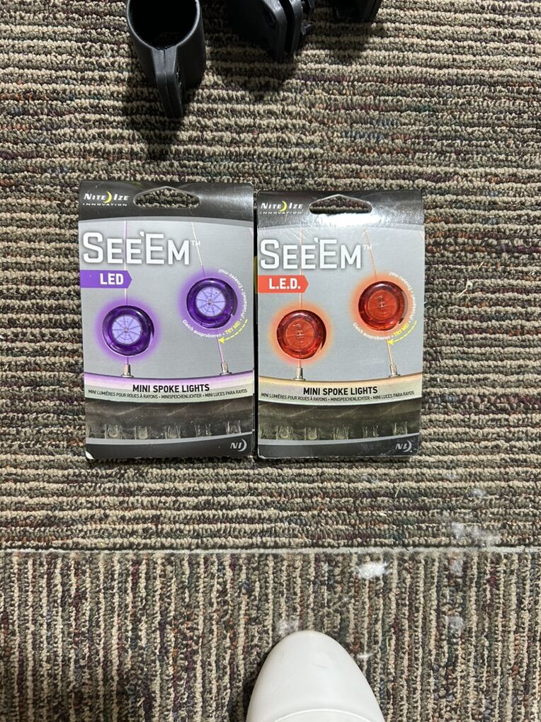 New Bike Spoke Lights Red & Purple See'em Brand