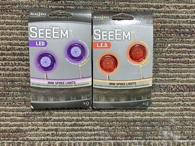 New Bike Spoke Lights Red & Purple See'em Brand