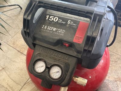Porter-Cable C2002 6-Gallon 150 PSI Oil-Free Pancake Air Compressor with Nail gun 16 23ga. Cash only