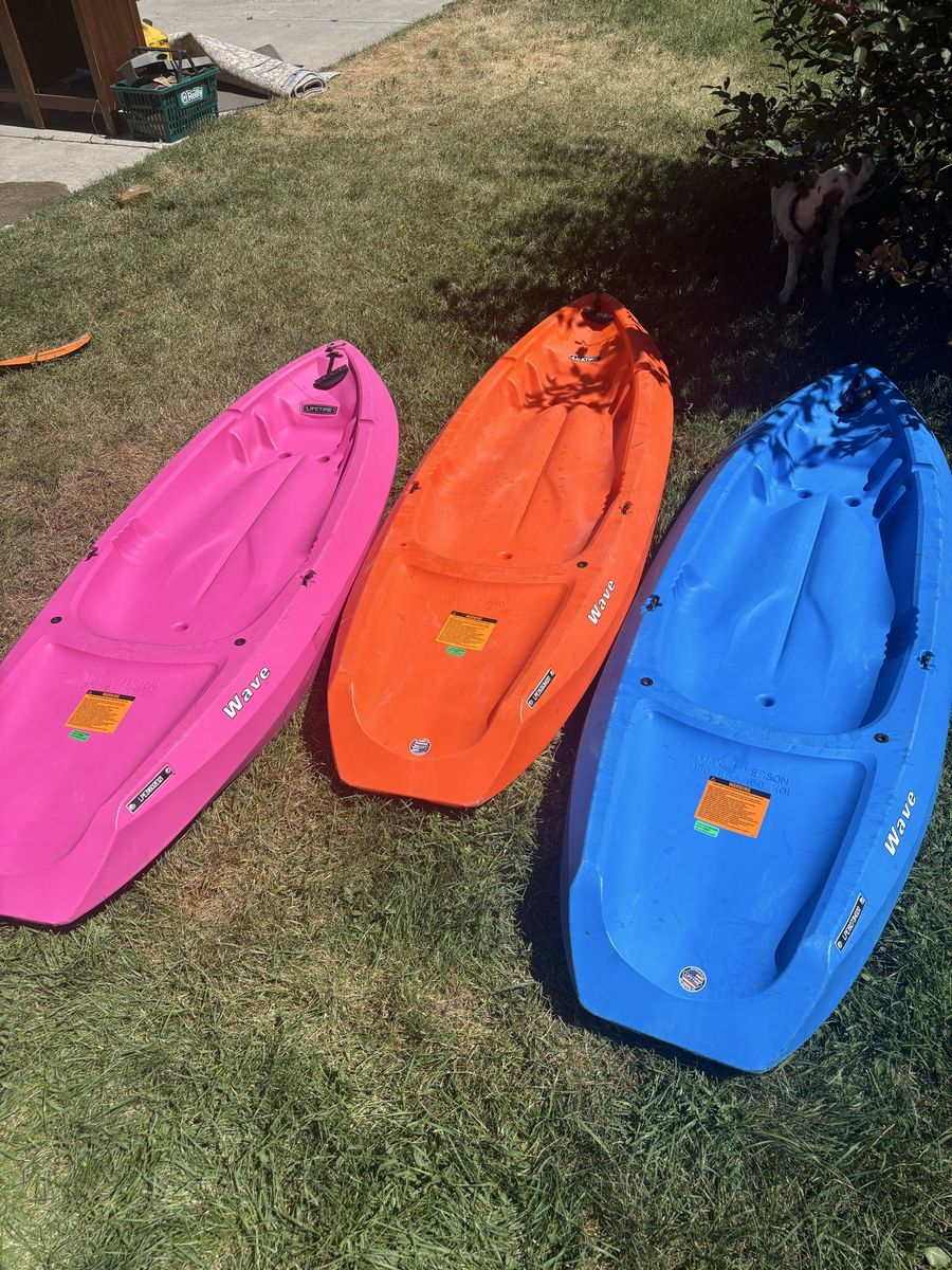 Lifetime Wave Youth Kayaks - Set of 3 (Pink, Orange, Blue)
