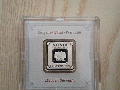 Geiger Edelmetalle Schloss Güldengossa 5g .999 Fine Silver Bar with Certificate