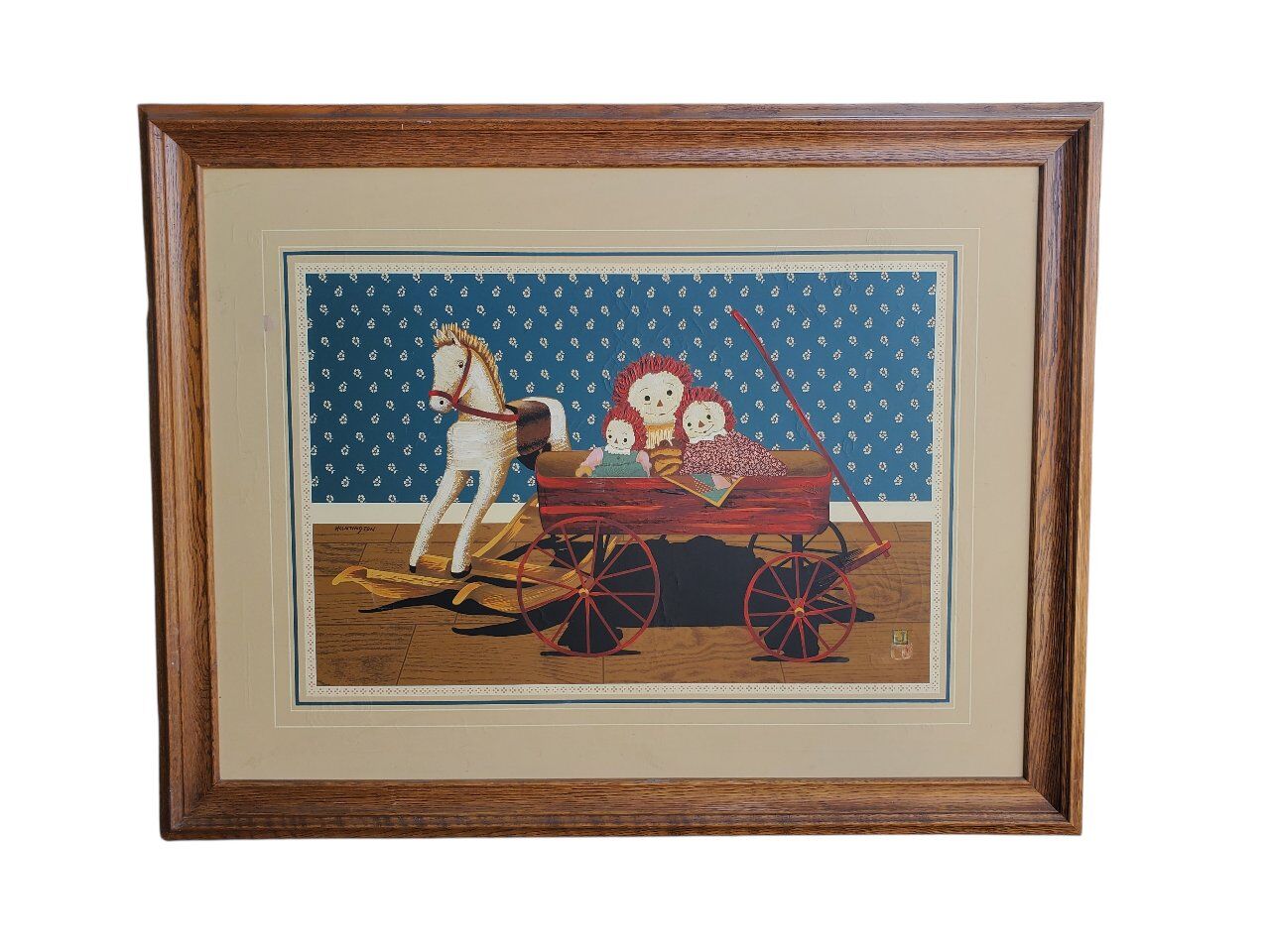Vintage Raggedy Ann Andy Framed Canvas Art