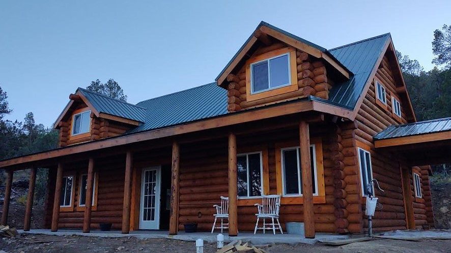 LOG CABIN HOME shell kit logs 1960 sq ft with dormers
