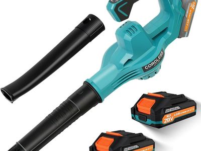NEW 20V Leaf Blower Cordless, Electric Leaf Blowers with 2X 2.0Ah Battery and Charger, 480 CFM 160 MPH Battery