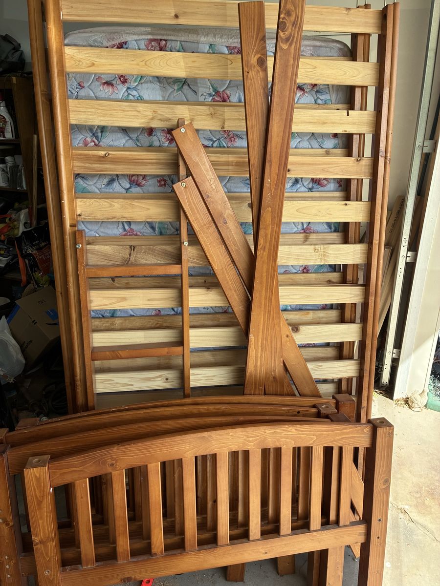Wooden Bunk Bed Frame - Twin Size, No Mattresses Included, Good Used Condition