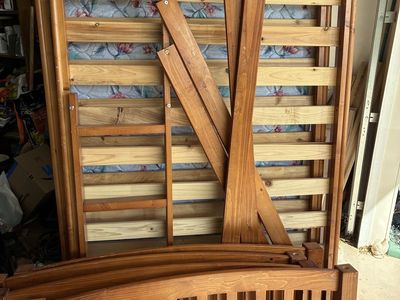 Wooden Bunk Bed Frame - Twin Size, No Mattresses Included, Good Used Condition