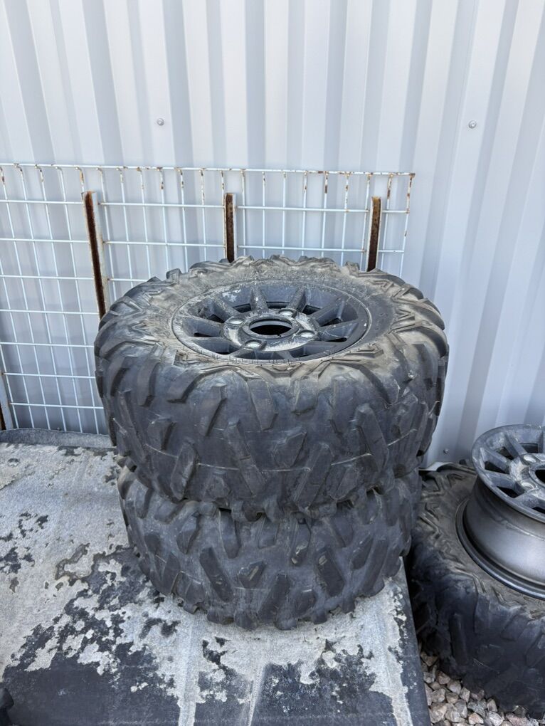 Set Of Rear Rzr 1000 Maxxis tires With Rims