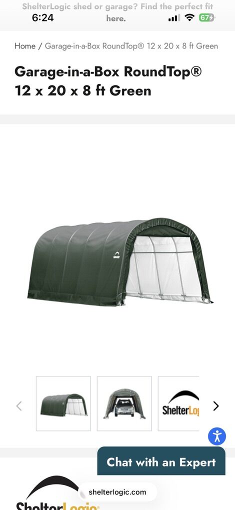 Cover Kit Garage In A Box Round Top 12x20x8 Green