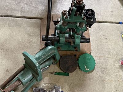 Vintage RCBS Reloading Bundle Green Machine Press & Rock Chucker- AS-IS
