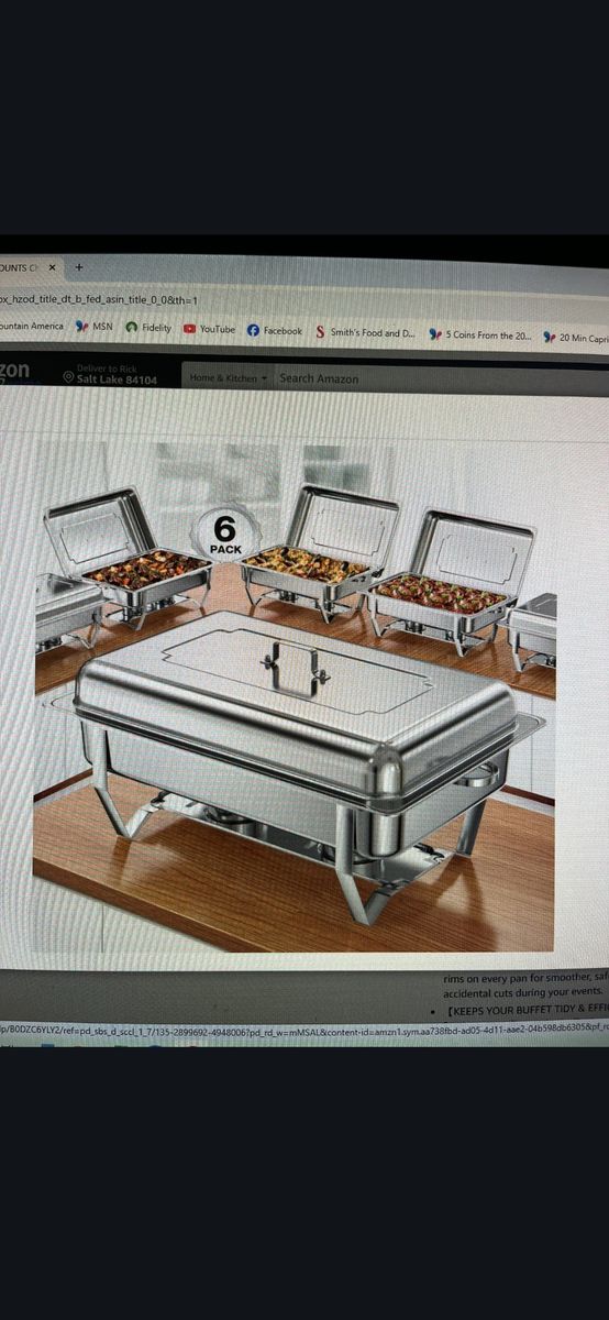 9 quart  6 pack Chafing dishes