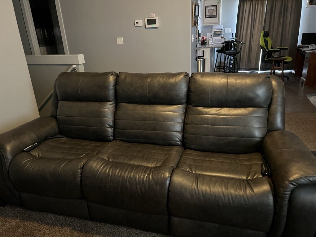 Heated And Massage Leather Couch
