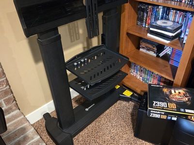ONKRON Rolling TV Stand Mobile Cart for Flat Screens with Shelves