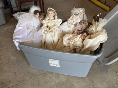 Miscellaneous Garage Sale Items - Dolls, Furniture, Decor, and More